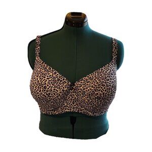 Cacique Burgundy Animal Print Full Coverage Underwire 40G Bra